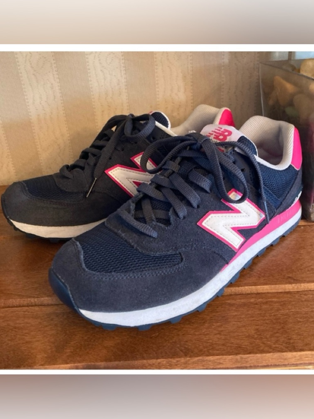 New Balance 574 Women's #WL574CPN Navy, Pink Retro